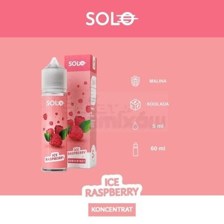 Longfill Solo 5ml w 60ml butelce o smaku Ice Raspberry - 24,61 zł - Polski (Polish)