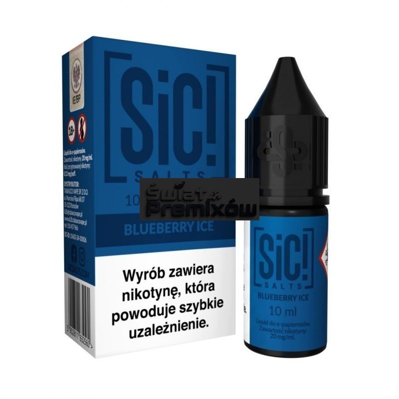 Liquid Sic Salts 10ml o mocy 20 mg soli nikotynowej w smaku Blueberry Ice - 23,99 zł - Polski (Polish) Liquid Sic Salts 10ml o mocy 20 mg soli nikotynowej w smaku Blueberry Ice - 23,99 zł - Polski (Polish)