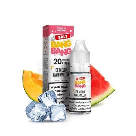 Liquid Bang Bang Salt 10ml o mocy 20 mg soli nikotynowej w smaku Ice Melon Watermelon - 19,99 zł - Polski (Polish)