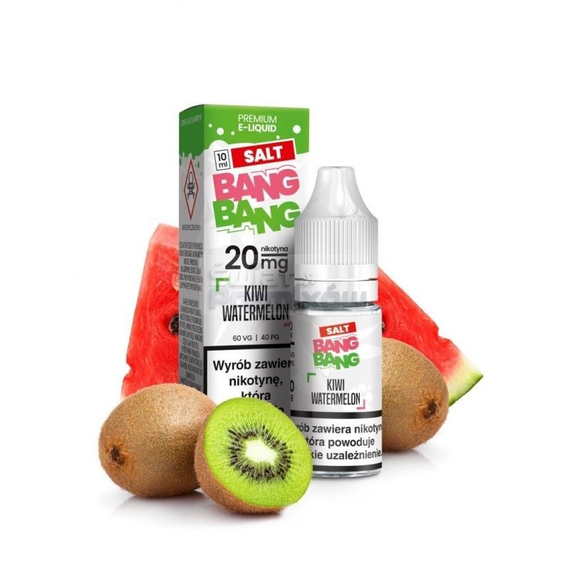Liquid Bang Bang Salt 10ml o mocy 20 mg soli nikotynowej w smaku Kiwi Watermelon - 19,99 zł - Polski (Polish) Liquid Bang Bang Salt 10ml o mocy 20 mg soli nikotynowej w smaku Kiwi Watermelon - 19,99 zł - Polski (Polish)