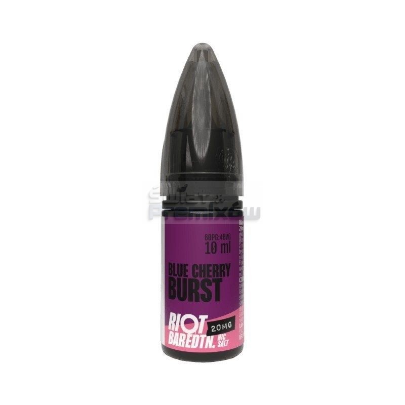 Liquid RIOT Salt 10 ml o mocy 20 mg soli nikotynowej w smaku Blue Cherry Burst Liquid RIOT Salt 10 ml o mocy 20 mg soli nikotynowej w smaku Blue Cherry Burst