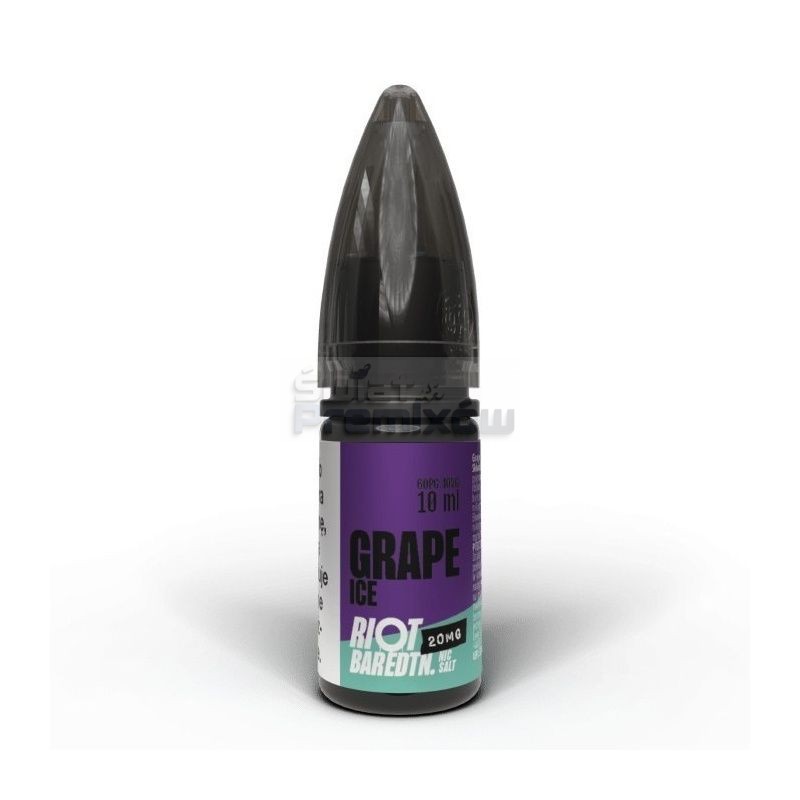 Liquid RIOT Salt 10 ml o mocy 20 mg soli nikotynowej w smaku Grape Ice Liquid RIOT Salt 10 ml o mocy 20 mg soli nikotynowej w smaku Grape Ice