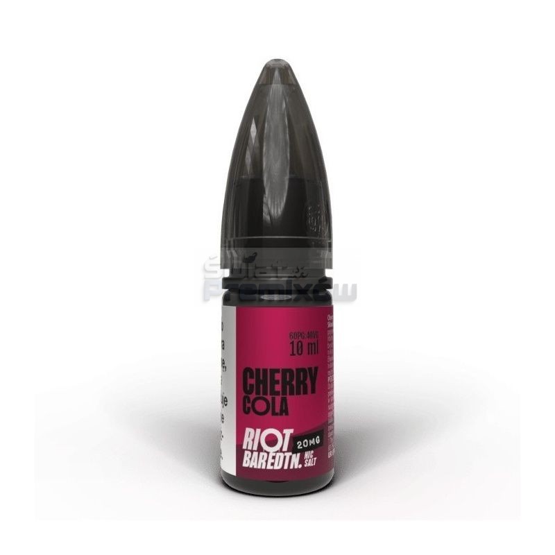 Liquid RIOT Salt 10 ml o mocy 20 mg soli nikotynowej w smaku Cherry Cola Liquid RIOT Salt 10 ml o mocy 20 mg soli nikotynowej w smaku Cherry Cola