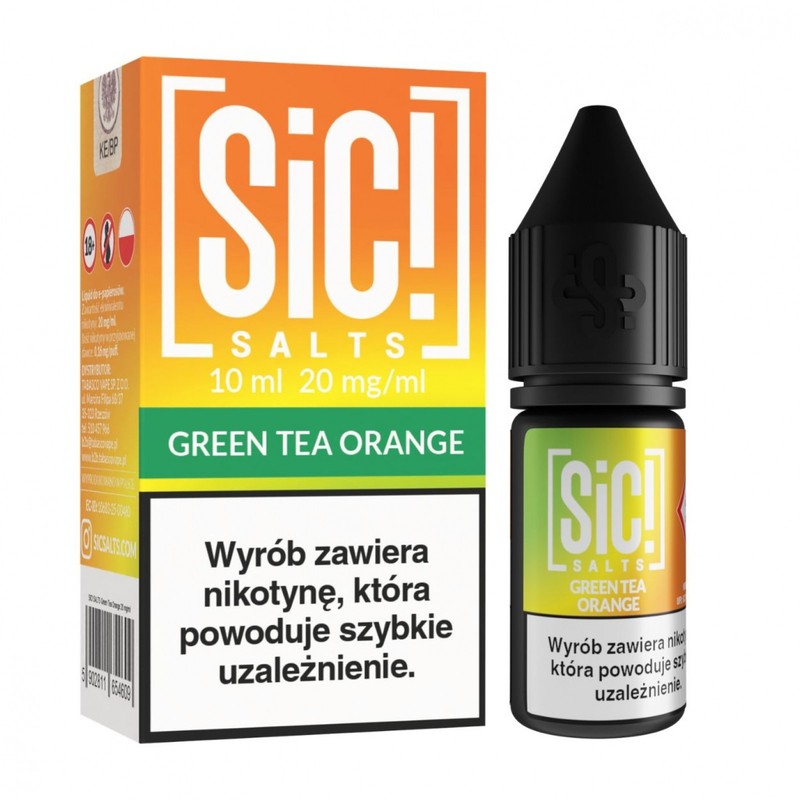 Liquid Sic! Salts 10ml o mocy 20 mg soli nikotynowej w smaku Zielona Herbata Pomarańcza