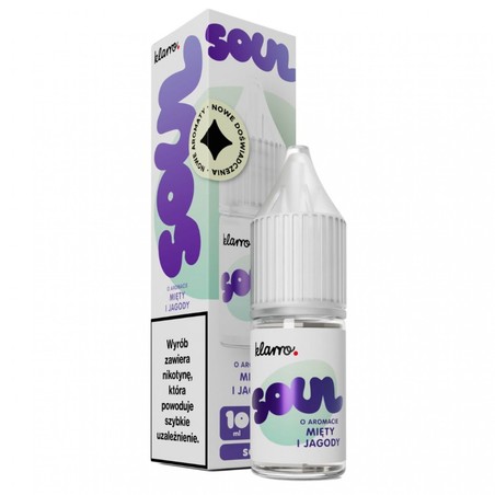 Liquid Klarro Soul Salt 10ml o mocy 20 mg soli nikotynowej w smaku Mięta Jagoda
