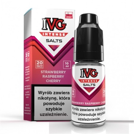 Liquid IVG Intense Salt 10ml o mocy 20 mg soli nikotynowej w smaku Strawberry Raspberry & Cherry