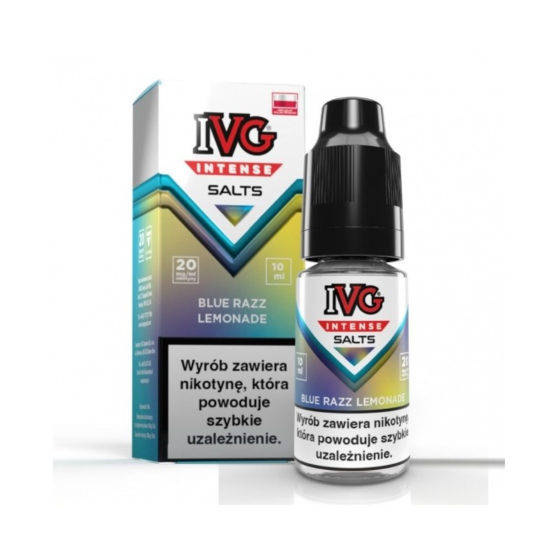 Liquid IVG Intense Salt 10ml o mocy 20 mg soli nikotynowej w smaku Blue Razz Lemonade