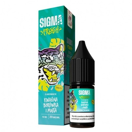 Liquid Sigma Fresh Salt 10ml o mocy 20 mg soli nikotynowej w smaku Kwaśna Borówka i Mięta