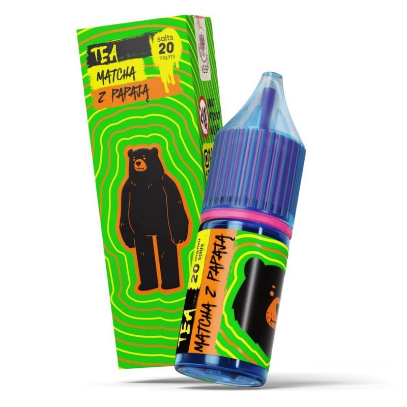 Liquid Go Bears Tea SS+ Salt 10ml o mocy 20 mg soli nikotynowej w smaku Matcha z Papają