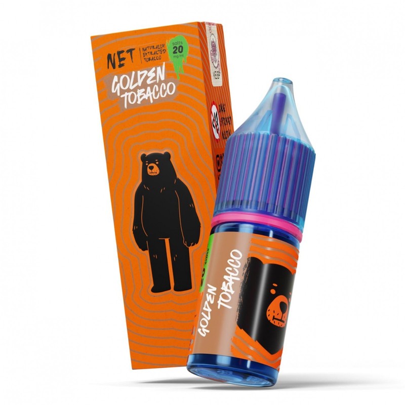 Liquid Go Bears NET Salt 10ml o mocy 20 mg soli nikotynowej w smaku Golden Tobacco