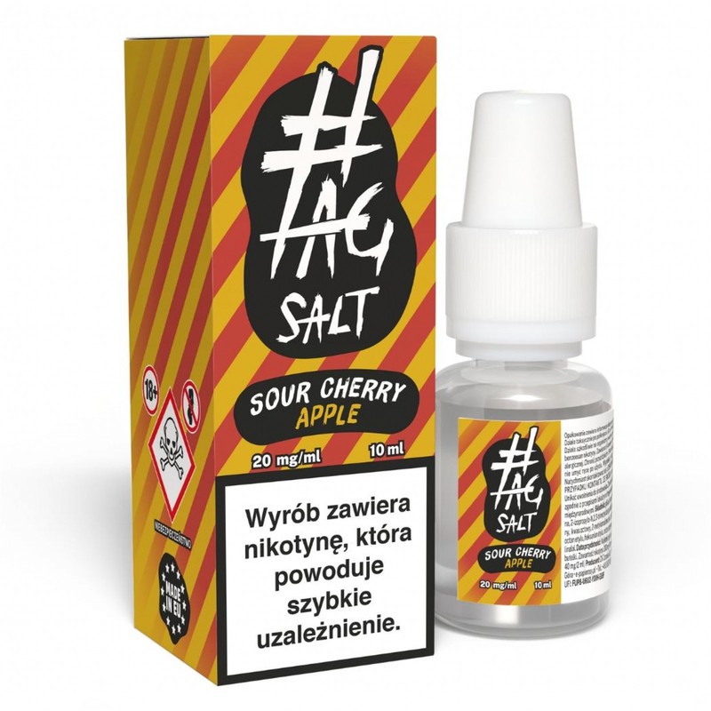 Liquid TAG Salt Sour 10ml o mocy 20 mg soli nikotynowej w smaku Cherry Apple