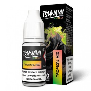 Liquid Tsunami Salt 10ml o mocy 20 mg soli nikotynowej w smaku Tropical Mix