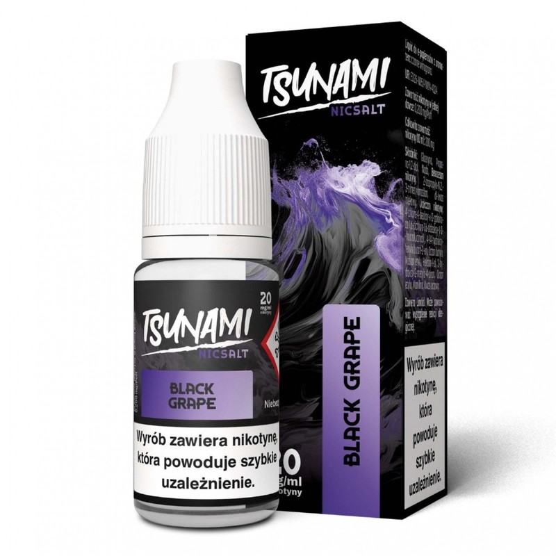 Liquid Tsunami Salt 10ml o mocy 20 mg soli nikotynowej w smaku Black Grape