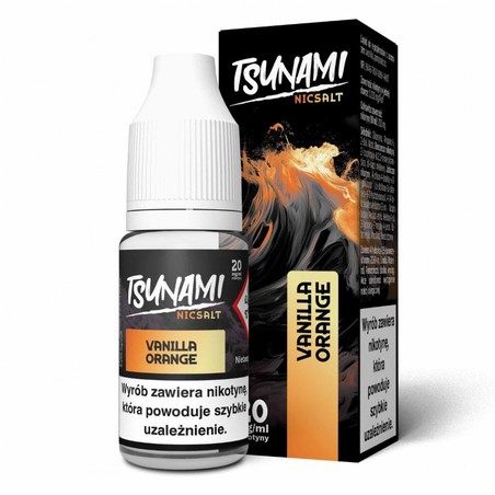 Liquid Tsunami Salt 10ml o mocy 20 mg soli nikotynowej w smaku Vanilla Orange