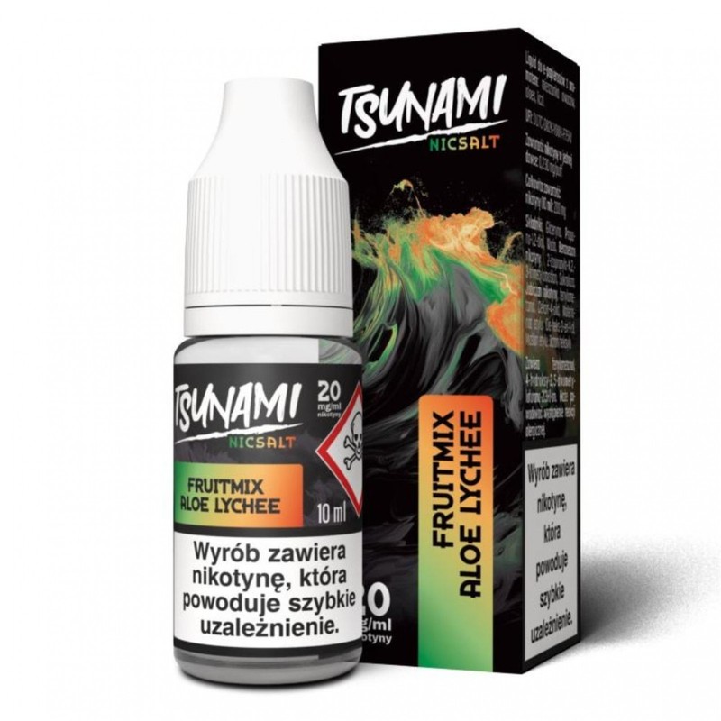 Liquid Tsunami Salt 10ml o mocy 20 mg soli nikotynowej w smaku Fruitmix Aloe Lychee