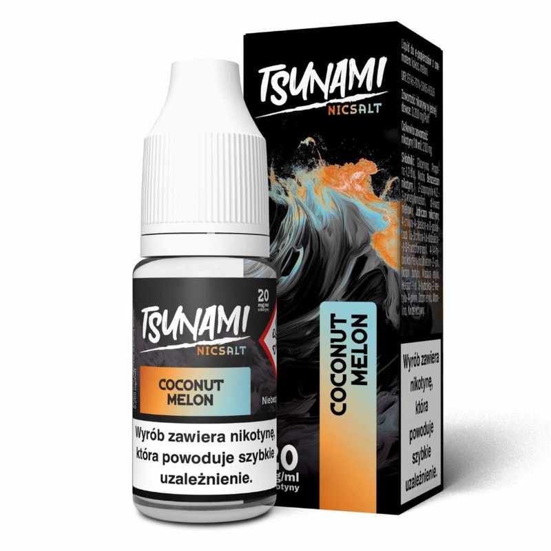 Liquid Tsunami Salt 10ml o mocy 20 mg soli nikotynowej w smaku Coconut Melon