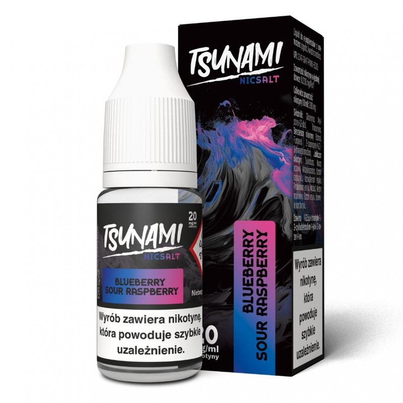 Liquid Tsunami Salt 10ml o mocy 20 mg soli nikotynowej w smaku Blueberry Sour Raspberry