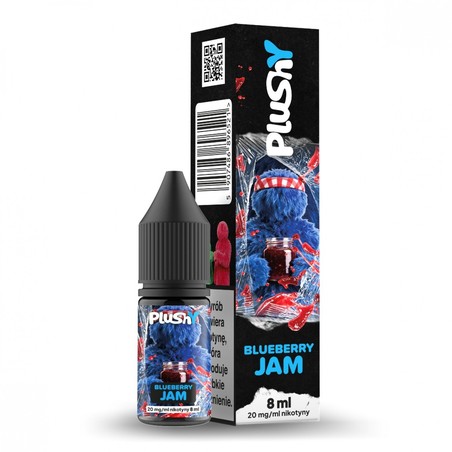 Liquid Plushy Salt Jam 8ml o mocy 20 mg soli nikotynowej w smaku Blueberry Jam