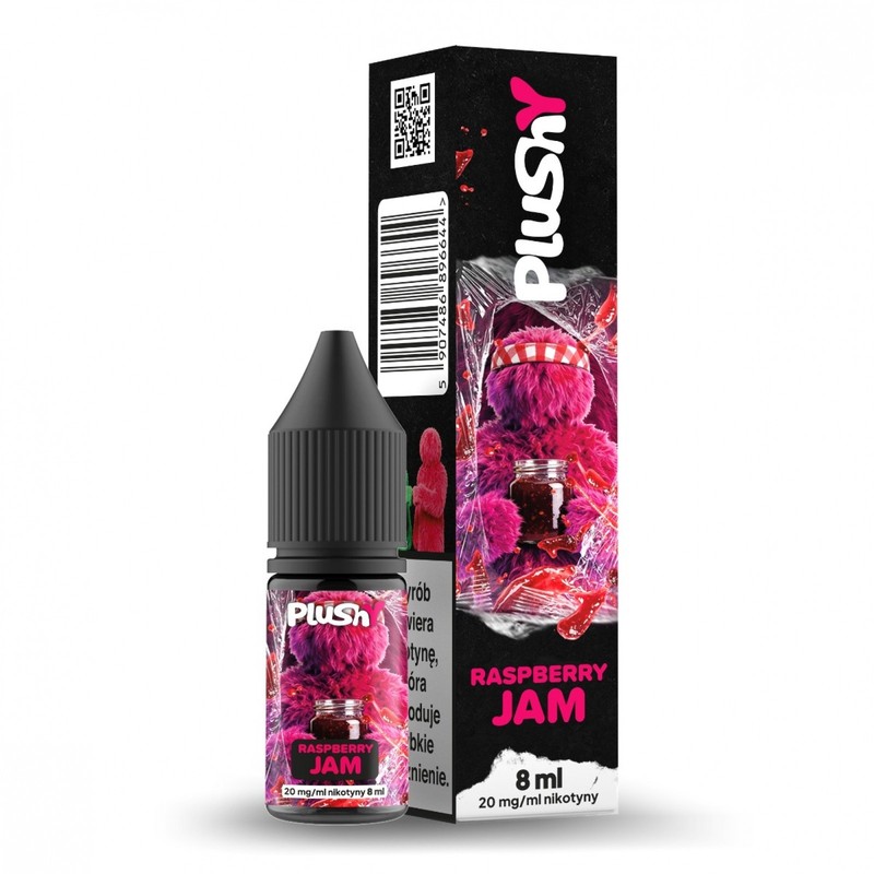Liquid Plushy Salt Jam 8ml o mocy 20 mg soli nikotynowej w smaku Raspberry Jam