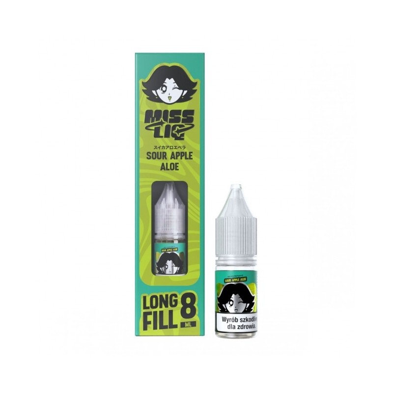 Longfill Miss Liq 8ml w 10ml butelce o smaku Sour Apple Aloe