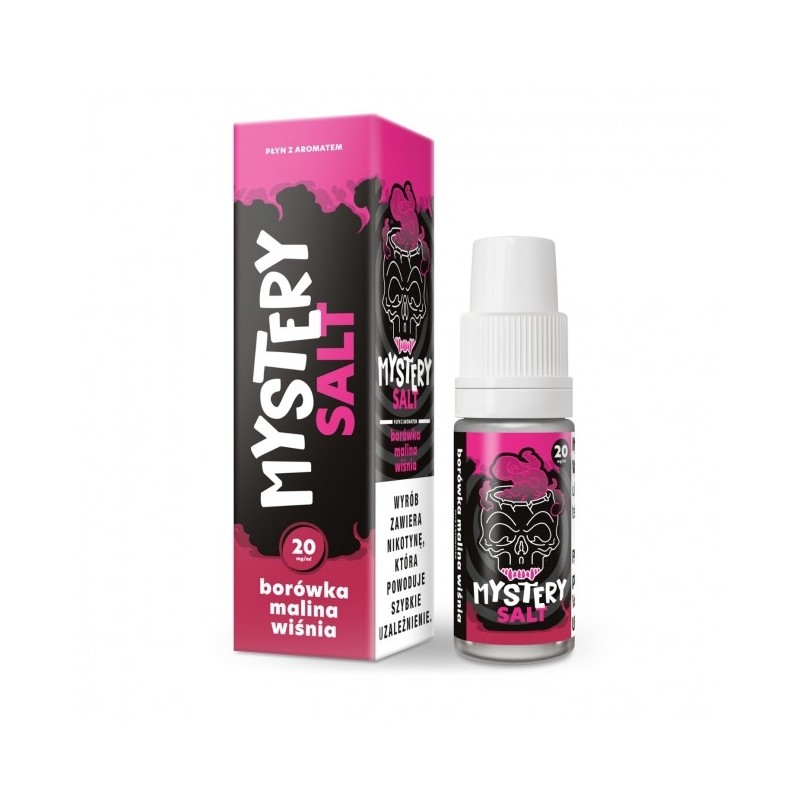 Liquid Mystery Salt 10ml o mocy 20 mg soli nikotynowej w smaku Borówka Malina Wiśnia