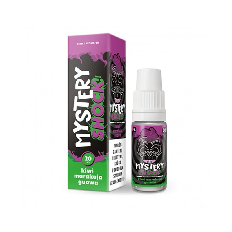 Liquid Mystery Shock Salt 10ml o mocy 20 mg soli nikotynowej w smaku Kiwi Marakuja Guawa