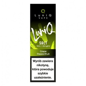 Liquid LuniQ Salt 10ml o mocy 20 mg soli nikotynowej w smaku Grape Passionfruit