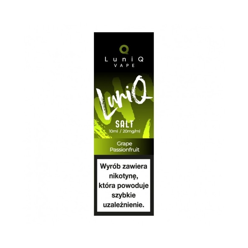 Liquid LuniQ Salt 10ml o mocy 20 mg soli nikotynowej w smaku Grape Passionfruit