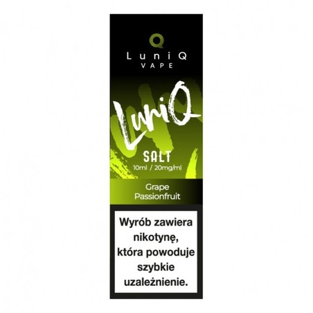 Liquid LuniQ Salt 10ml o mocy 20 mg soli nikotynowej w smaku Grape Passionfruit