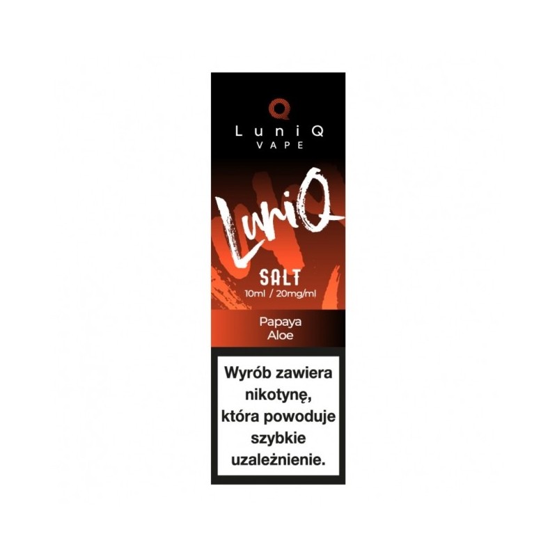 Liquid LuniQ Salt 10ml o mocy 20 mg soli nikotynowej w smaku Papaya Aloe