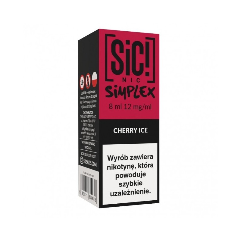 Liquid SIC! NIC Simplex 8ml o smaku Cherry Ice