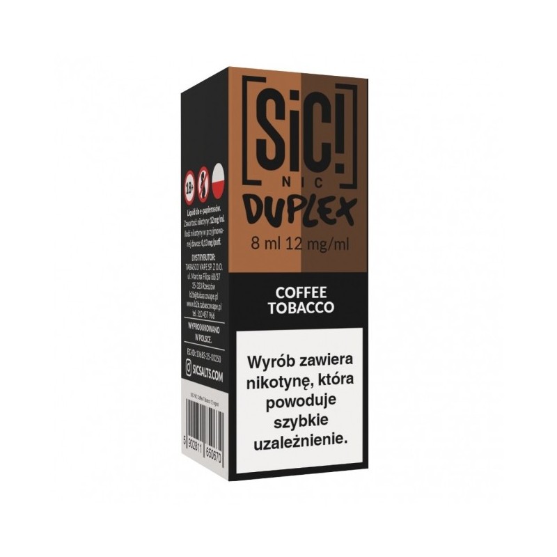 Liquid SIC! NIC Duplex 8ml o smaku Coffee Tobacco