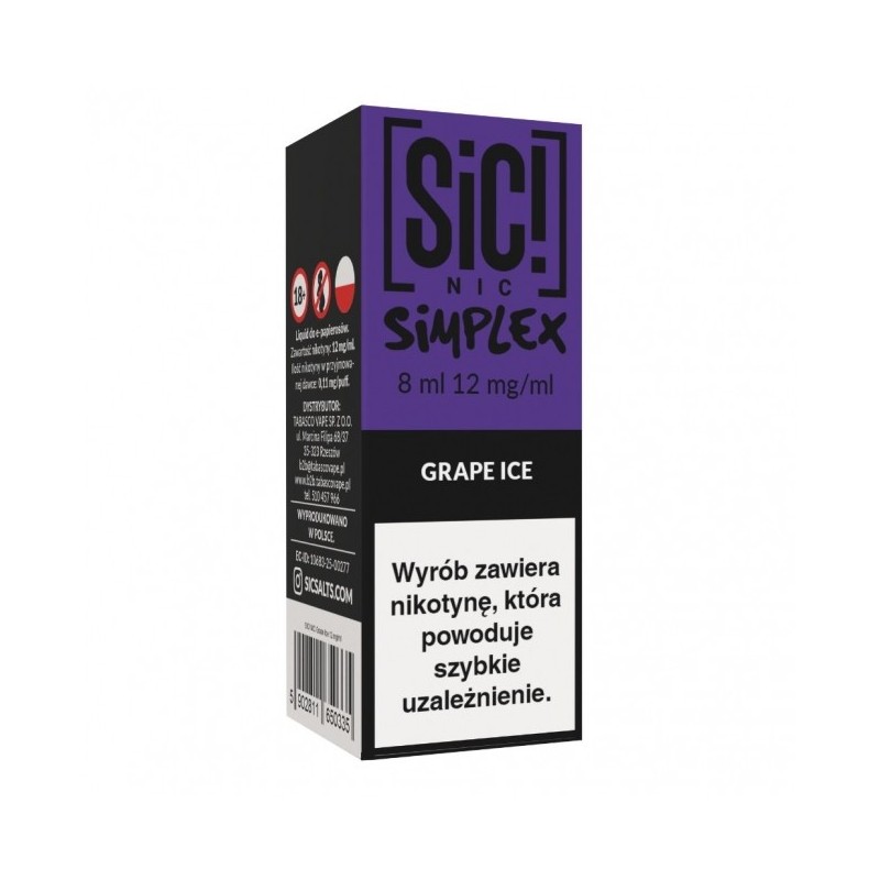Liquid SIC! NIC Simplex 8ml o smaku Grape Ice