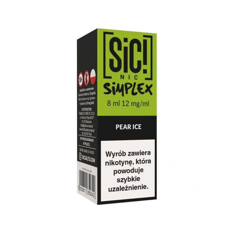 Liquid SIC! NIC Simplex 8ml o smaku Pear Ice