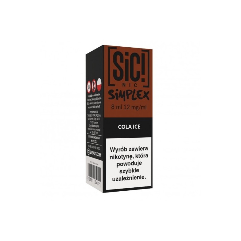 Liquid SIC! NIC Simplex 8ml o smaku Cola Ice