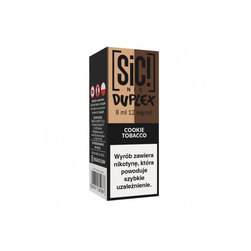 Liquid SIC! NIC Duplex 8ml o smaku Cookie Tobacco