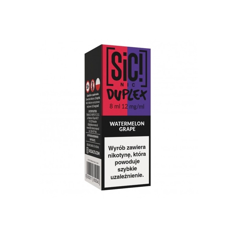 Liquid SIC! NIC Duplex 8ml o smaku Watermelon Grape