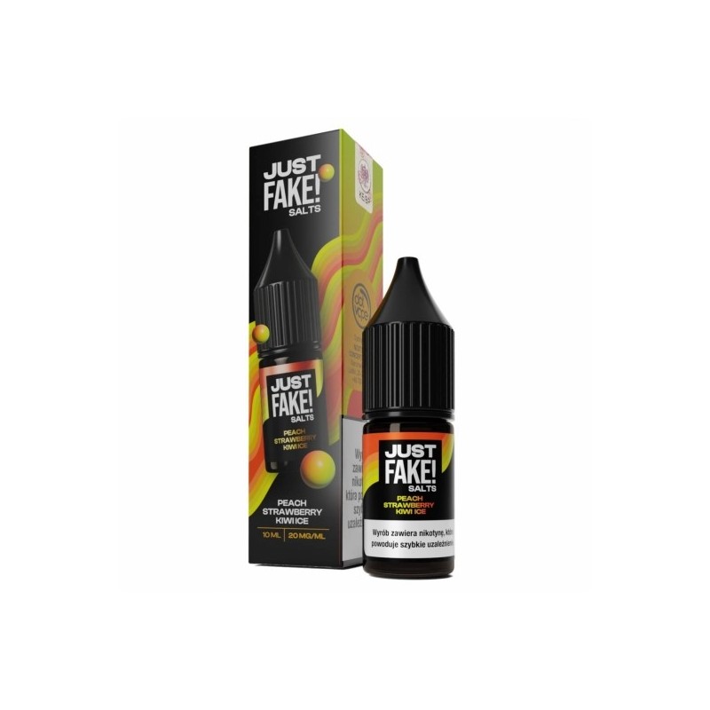 Liquid JustFAKE! Salts 10ml o smaku Peach Strawberry Kiwi ICE