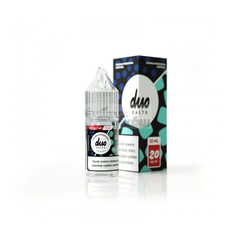Liquid DUO Salt 10ml o mocy 20 mg soli nikotynowej w smaku Czarna Porzeczka Menthol - 18,90 zł - Polski (Polish) Liquid DUO Salt 10ml o mocy 20 mg soli nikotynowej w smaku Czarna Porzeczka Menthol - 18,90 zł - Polski (Polish)