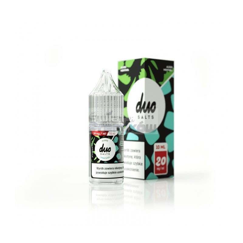Liquid DUO Salt 10ml o mocy 20 mg soli nikotynowej w smaku Aloes Menthol - 18,90 zł - Polski (Polish) Liquid DUO Salt 10ml o mocy 20 mg soli nikotynowej w smaku Aloes Menthol - 18,90 zł - Polski (Polish)