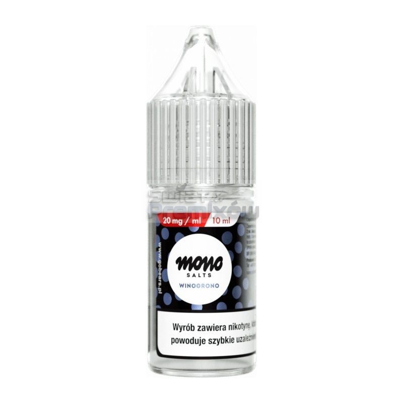 Liquid MONO Salt 10ml o mocy 20 mg soli nikotynowej w smaku Winogrono - 17,90 zł - Polski (Polish) Liquid MONO Salt 10ml o mocy 20 mg soli nikotynowej w smaku Winogrono - 17,90 zł - Polski (Polish)