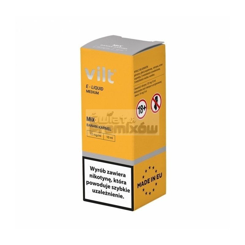 Liquid VILT 10ml o smaku Banan Karmel - 20,30 zł - Polski (Polish) Liquid VILT 10ml o smaku Banan Karmel - 20,30 zł - Polski (Polish)