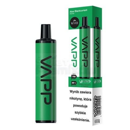E-papieros VIVO VAPP - Aloe Blackcurrant 20mg - 25,20 zł - Polski (Polish)