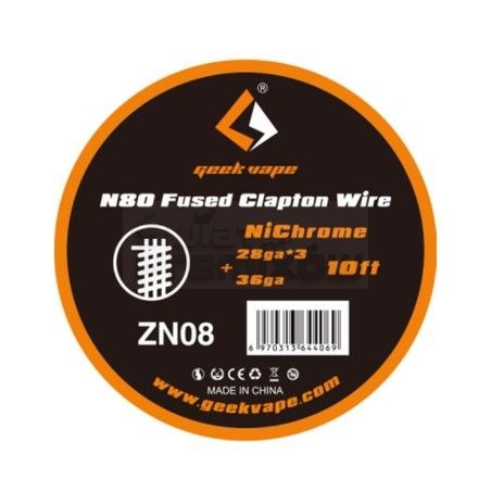 Drut GEEKVAPE N80 FUSED CLAPTON WIRE NiChrome 30ga*3+38ga ZN09 -  -  - 35,68 zł - 