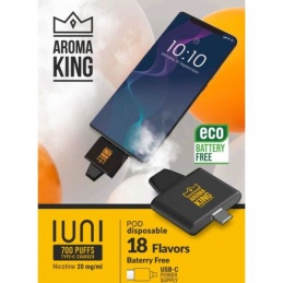E-papieros AROMA KING 700+ 20MG SALT  IUNI (USB-C) -  -  - 39,99 zł - 