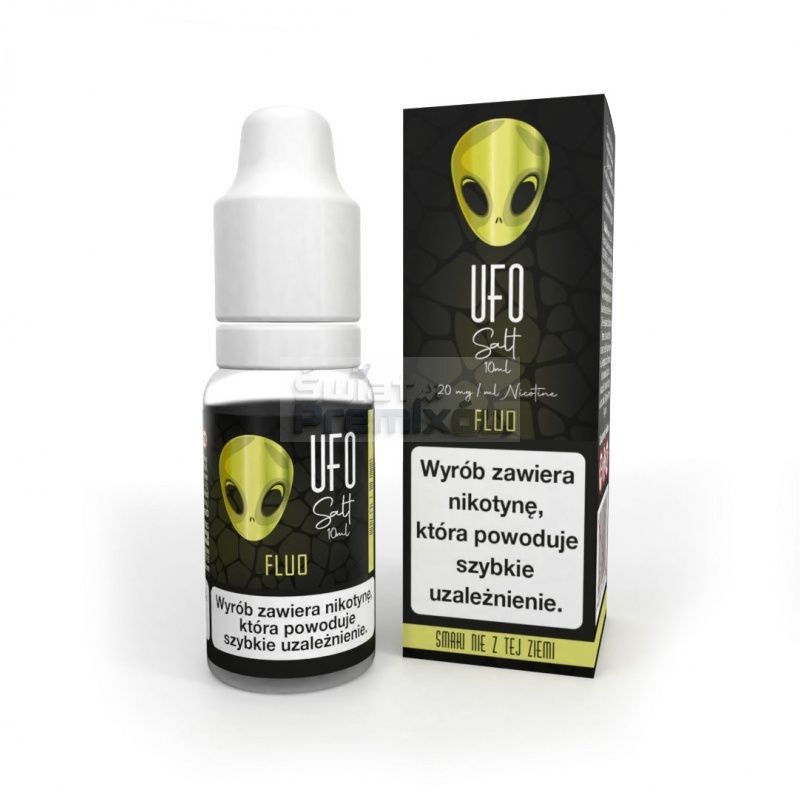 Liquid UFO Salt 10ml o mocy 20 mg soli nikotynowej w smaku Fluo - 21,99 zł - Polski (Polish) Liquid UFO Salt 10ml o mocy 20 mg soli nikotynowej w smaku Fluo - 21,99 zł - Polski (Polish)
