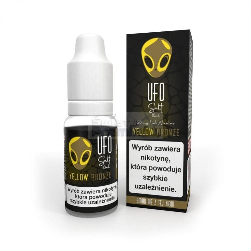 Liquid UFO Salt 10ml o mocy 20 mg soli nikotynowej w smaku YELLOW BRONZE - 21,99 zł - Polski (Polish) Liquid UFO Salt 10ml o mocy 20 mg soli nikotynowej w smaku YELLOW BRONZE - 21,99 zł - Polski (Polish)