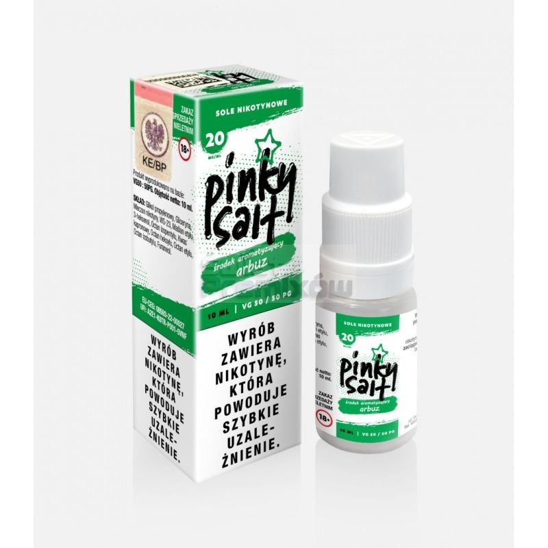 Liquid Pinky Vape Salt 10ml o mocy 20 mg soli nikotynowej w smaku Arbuz - 19,99 zł - Polski (Polish) Liquid Pinky Vape Salt 10ml o mocy 20 mg soli nikotynowej w smaku Arbuz - 19,99 zł - Polski (Polish)