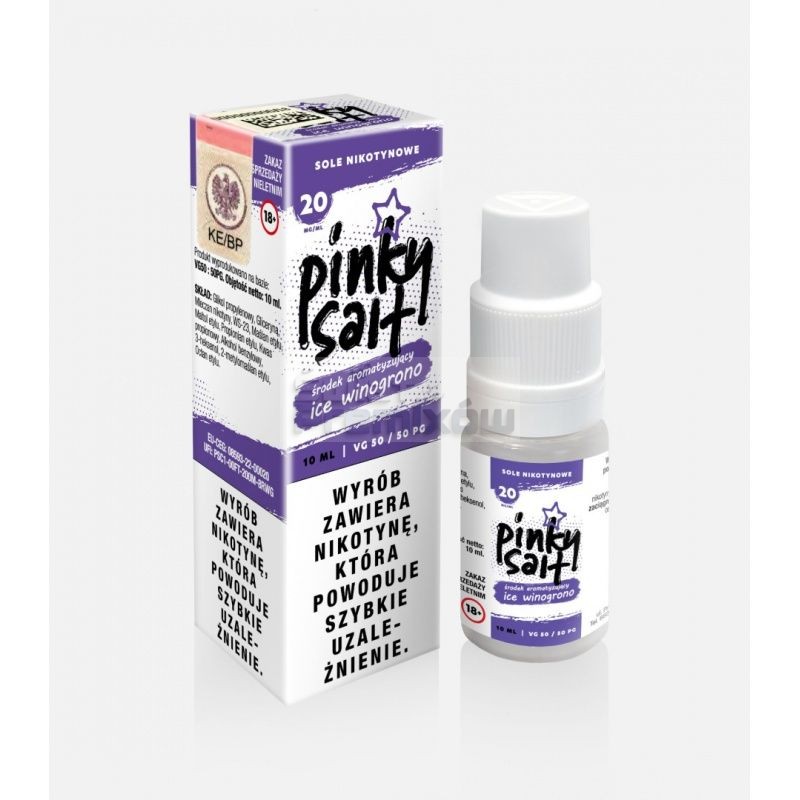 Liquid Pinky Vape Salt 10ml o mocy 20 mg soli nikotynowej w smaku ICE WINOGRONO - 19,99 zł - Polski (Polish) Liquid Pinky Vape Salt 10ml o mocy 20 mg soli nikotynowej w smaku ICE WINOGRONO - 19,99 zł - Polski (Polish)