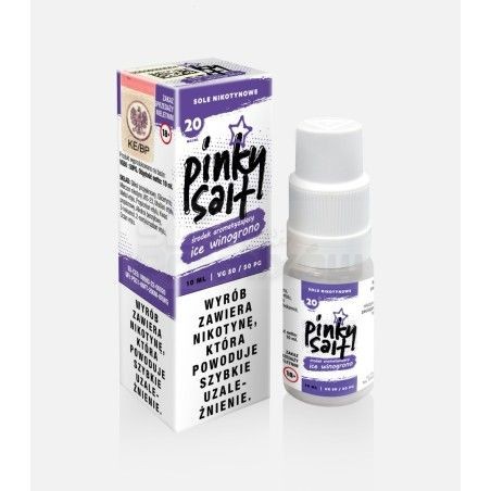 Liquid Pinky Vape Salt 10ml o mocy 20 mg soli nikotynowej w smaku ICE WINOGRONO - 19,99 zł - Polski (Polish)